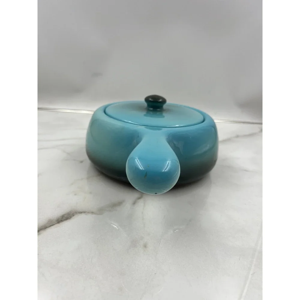 Vintage Hull USA Pottery Blue Ombre Oven Proof Casserole Dish with Lid 28-8